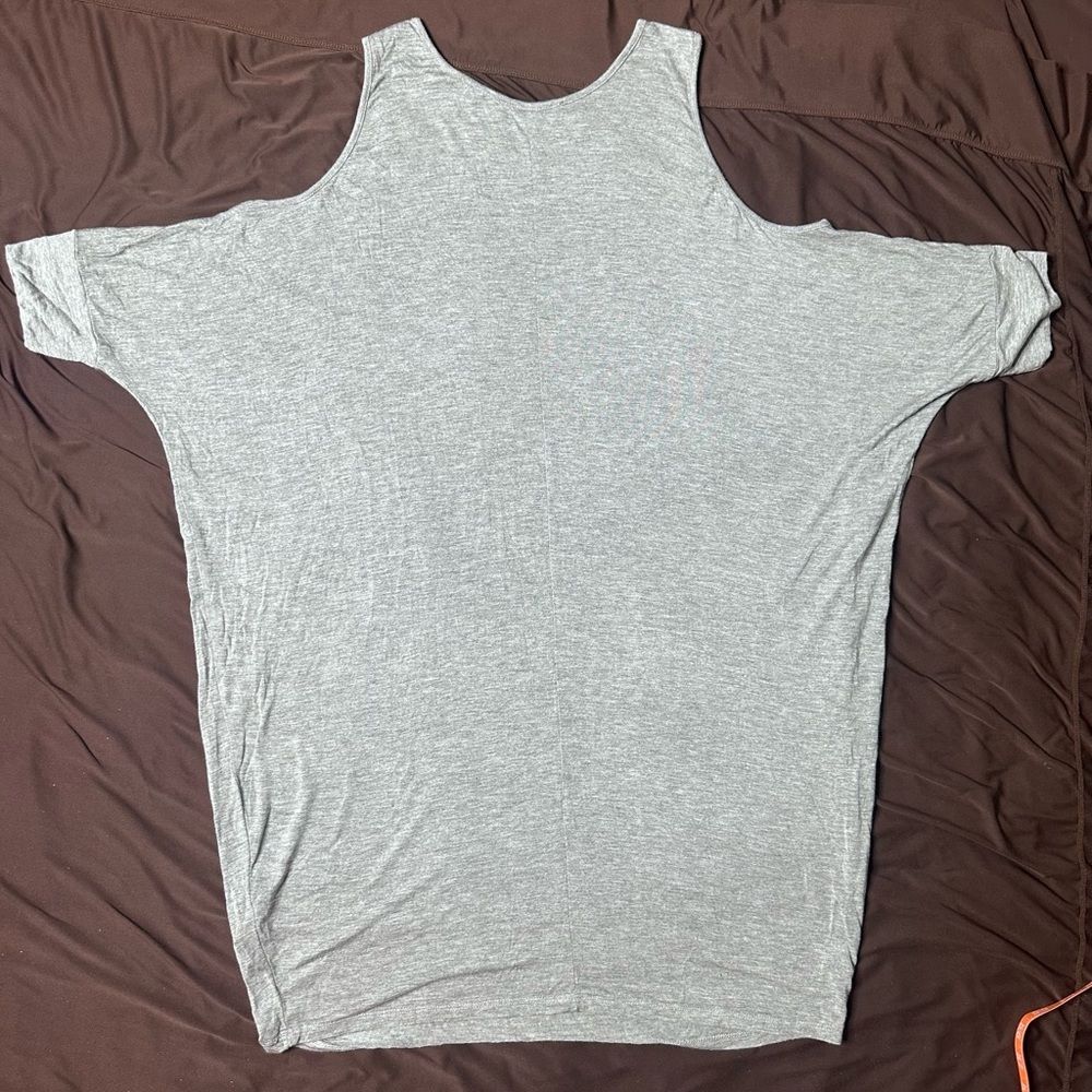 William Rast Gray Sleeveless Women's Cold Shoulder Shirt Dress - Picture 8 of 9